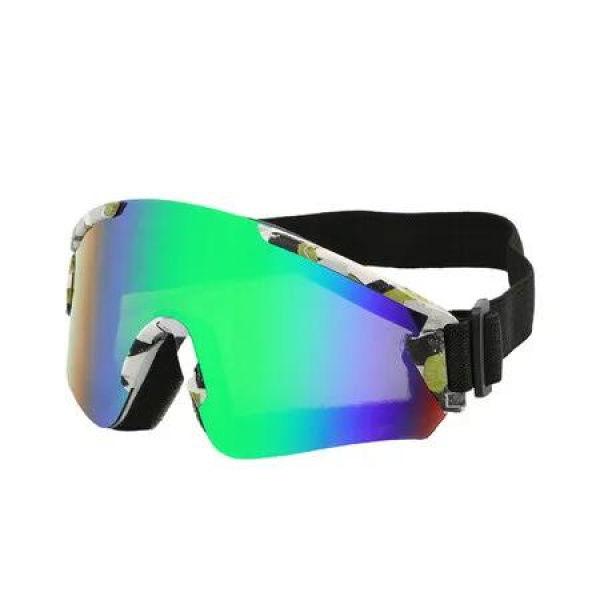 Outdoor Windproof Ski Goggles Antis Ultraviolets Sun Protection Goggles Ski Goggles Men And Women One Size Fits All Color White And Green