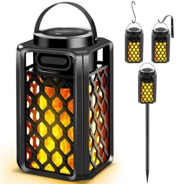 Outdoor Wireless Bluetooth Speaker With Torch Light Waterproof LED Flame Lantern Speaker For Party Garden Camping (1 Pack)