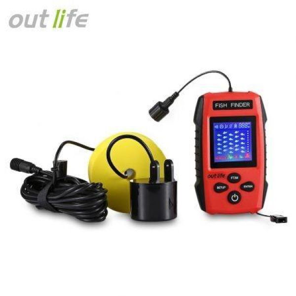 Outlife Fishing Sonar Fish Finder Alarm Sensor Transducer With LCD Display