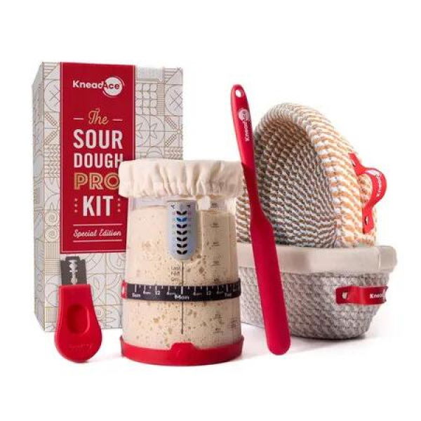 Oval & Round Bread Fermentation Basket Set With 34oz High-Temperature Resistant Glass Jar with Scale