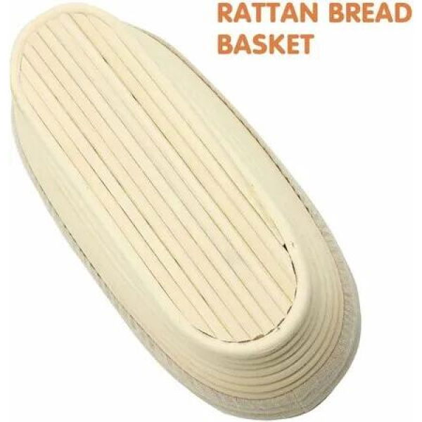 Oval Proofing Basket,Handmad Bread Baking Brotform with Cloth Liner for Perfect Sourdough Loaves-17*12*6CM