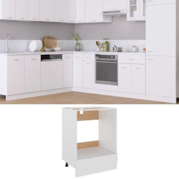 Oven Cabinet White 60x46x81.5 Cm Engineered Wood.