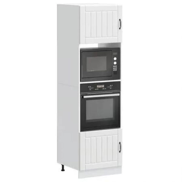 Oven Cabinets 2 pcs Lucca White Engineered Wood