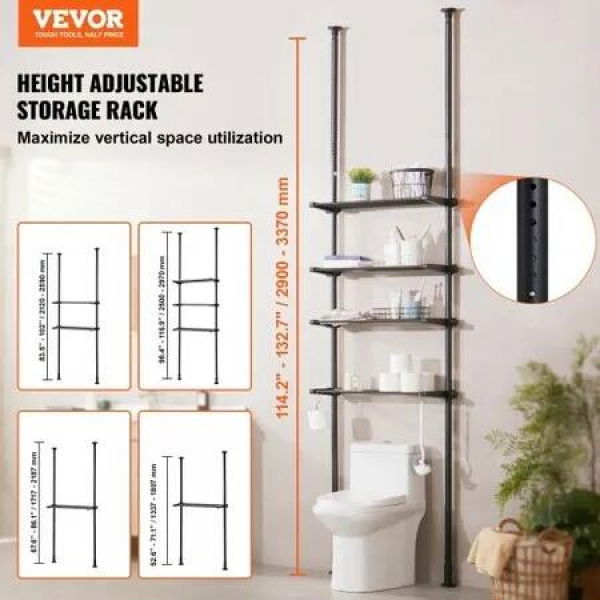 Over the Toilet Storage 4-Tier Bathroom Shelf Rack Space Saver Organizer