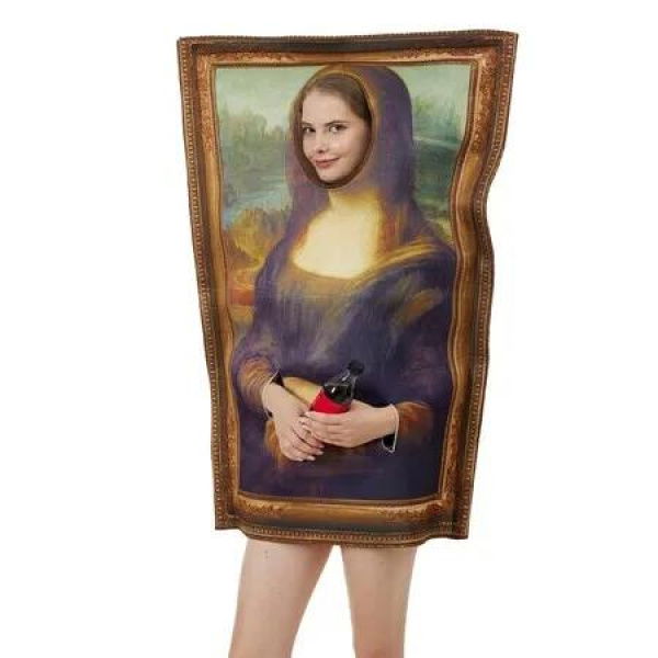 Paintings Costume Mona Lisa Halloween Men Women Funny Cerative Dress up Halloween Christmas Party Costume Universal Fit