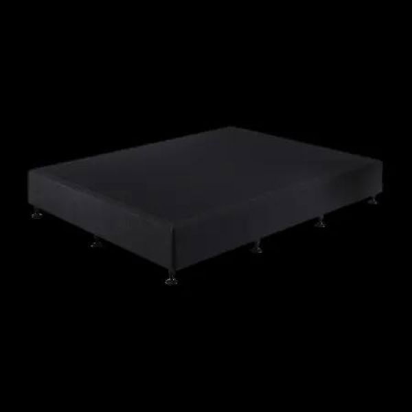 Palermo Queen Ensemble Bed Base Midnight Black Linen Fabric