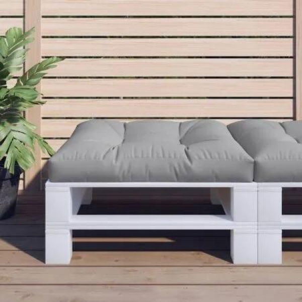 Pallet Cushion Grey 70x70x10 cm Fabric