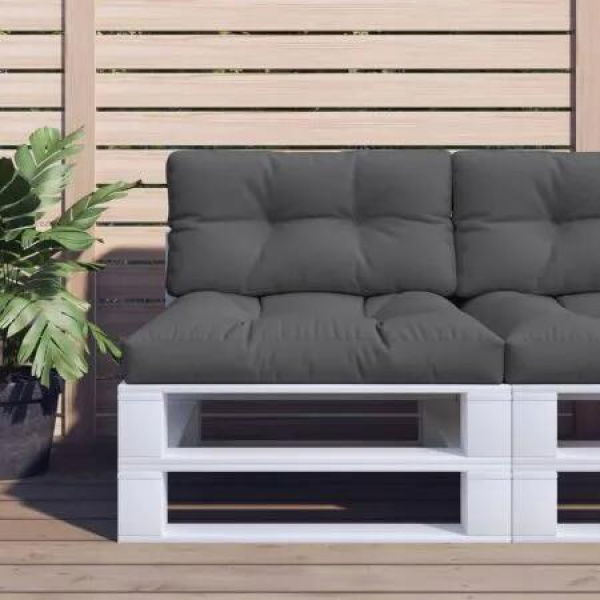 Pallet Cushions 2 pcs Anthracite Fabric