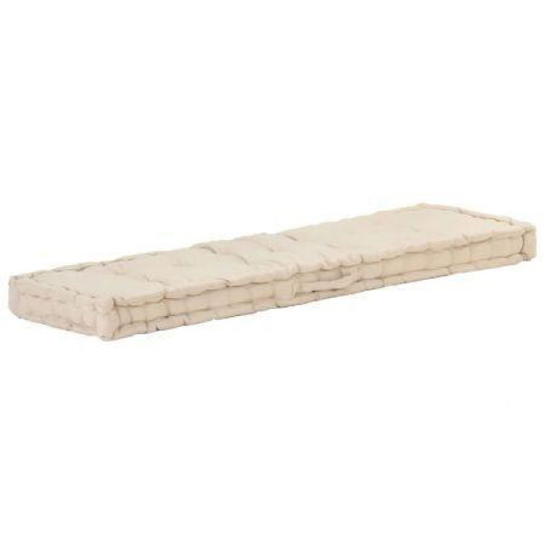 Pallet Floor Cushion Cotton 120x40x7 Cm Beige