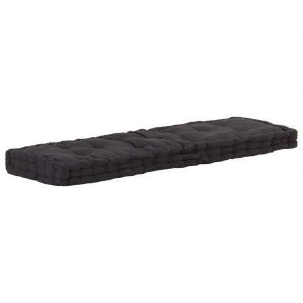 Pallet Floor Cushion Cotton 120x40x7 Cm Black