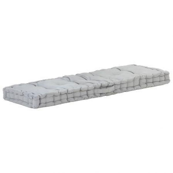 Pallet Floor Cushion Cotton 120x40x7 Cm Grey