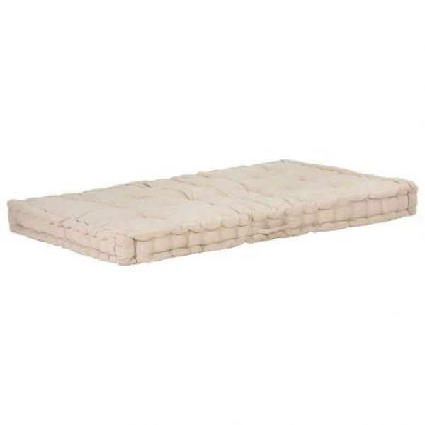 Pallet Floor Cushion Cotton 120x80x10 Cm Beige