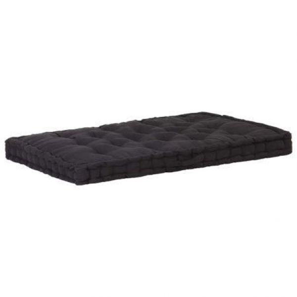 Pallet Floor Cushion Cotton 120x80x10 Cm Black