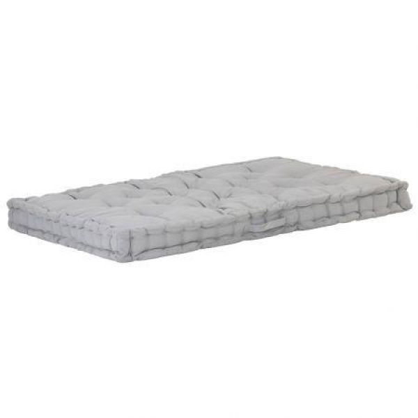 Pallet Floor Cushion Cotton 120x80x10 Cm Grey