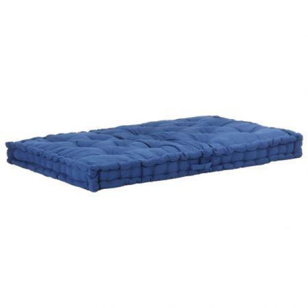 Pallet Floor Cushion Cotton 120x80x10 Cm Light Blue