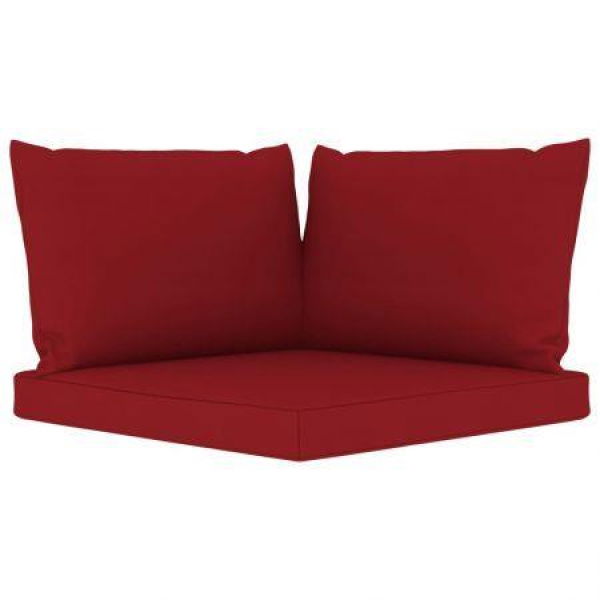 Pallet Sofa Cushions 3 Pcs Wine Red Fabric