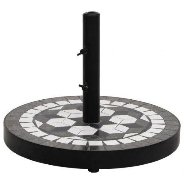 Parasol Base Black And White Round 12 Kg