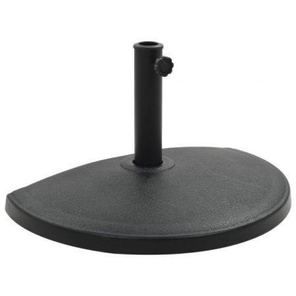 Parasol Base Half Round Polyresin 15 Kg Black