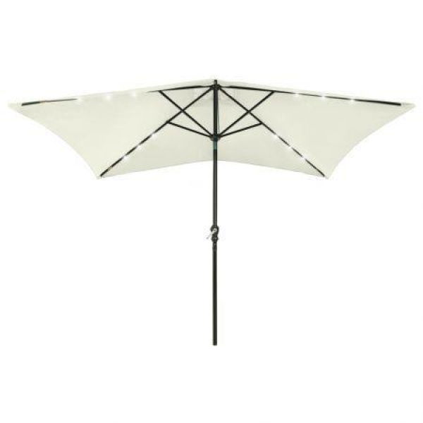 Parasol With LEDs And Steel Pole Sand 2x3 M