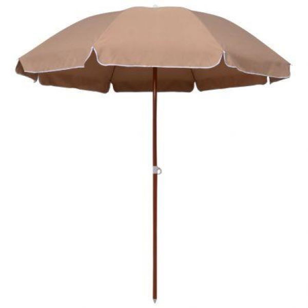 Parasol With Steel Pole 240 Cm Taupe