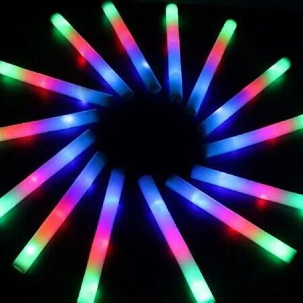 Party Supplies 16 Pack 3 Modes Flashing LED Glow Foam Sticks,Glow in The Dark Light Up Toys Perfect for parties,concerts,Christmas,Halloween