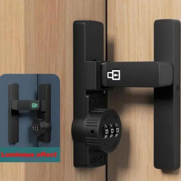 Password 90 Degree Lock Sliding Barn Door Latch Right Angle Door Latch Luminous Code