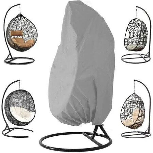 Patio Hanging Chair Cover, Egg Swing Chair Cover Waterproof Outdoor Furniture Protector Garden Pod Chair Cover 210D Oxford Fabric,Grey