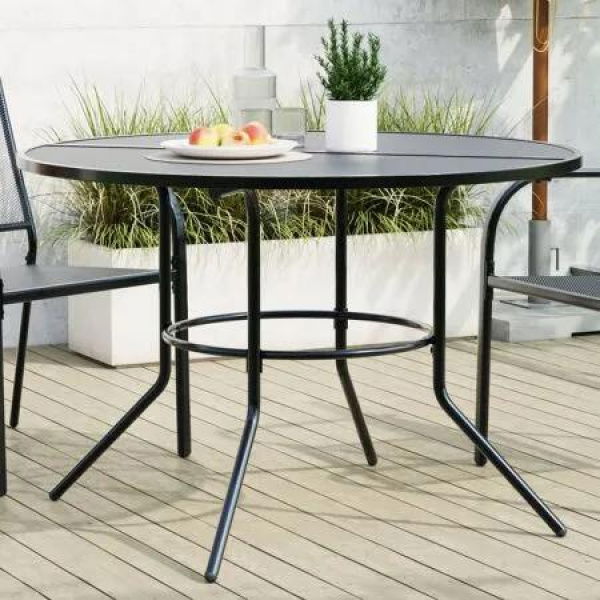 Patio Table Round Anthracite Ã˜110x72.5 cm Powder-coated Steel