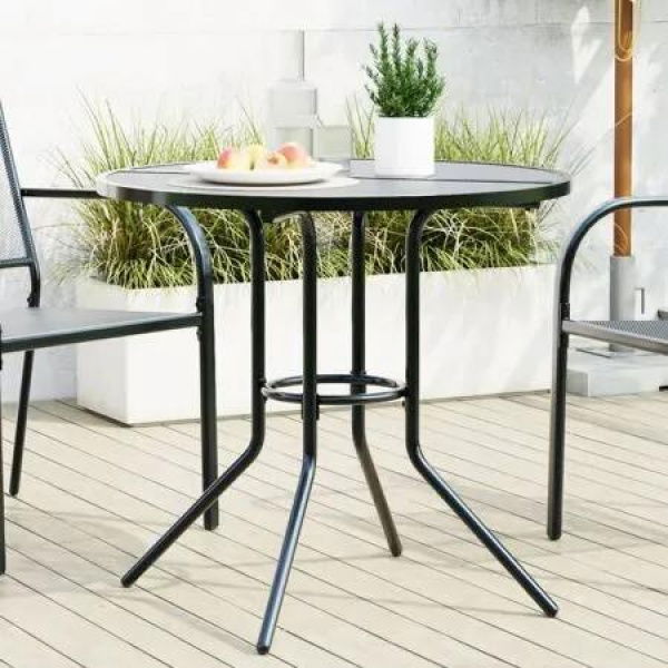 Patio Table Round Anthracite Ã˜80x72.5 cm Powder-coated Steel