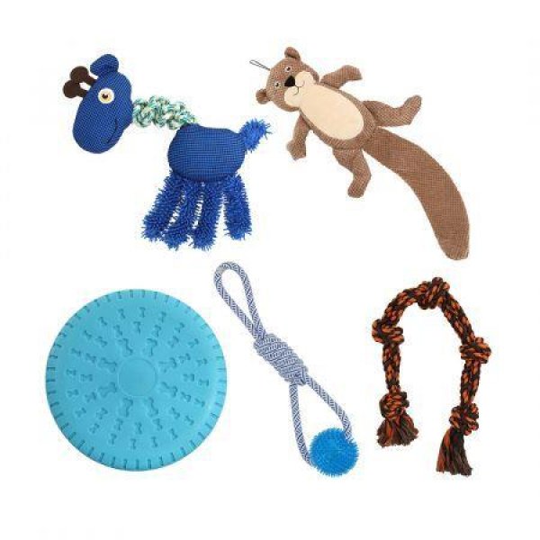 PaWz Dog Chew Toys Squeaky Puppy Pet Rope Plush Toy Teething 5 styles