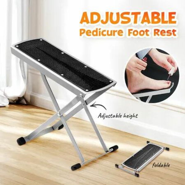 Pedicure Foot Rest Stool Adjustable Ergonomic Folding Footrest Footstool Stand Portable Nonslip Foldable Holder for Nail Salon Home Beauty