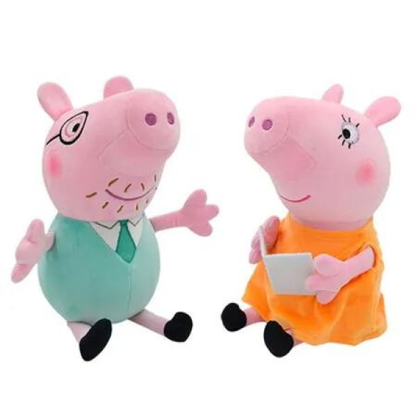 Peppa Pig Mom Dad 2x30cm Cute Cartoon Anime Figure Toys Doll Party Play Set Birthday Gift Girl Toy Child Collectible Decoration