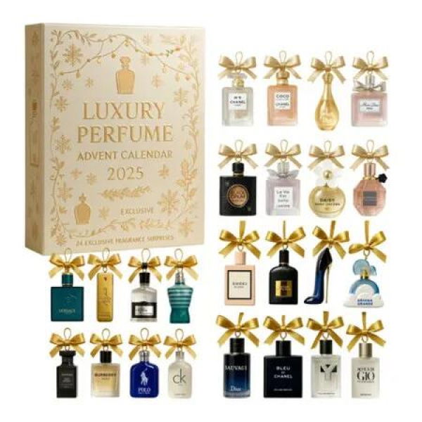 Perfume Advent Calendar 2025, 24 Day 2D Acrylic Perfume Display Gift Set for Women and Men