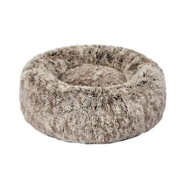 Pet Bed Cat Dog Donut Nest Calming L Brown Large