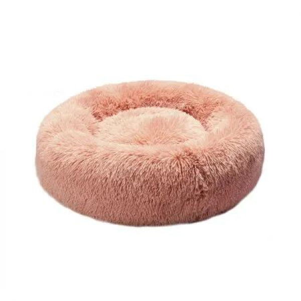 Pet Bed Cat Dog Donut Nest Calming L Pink Large