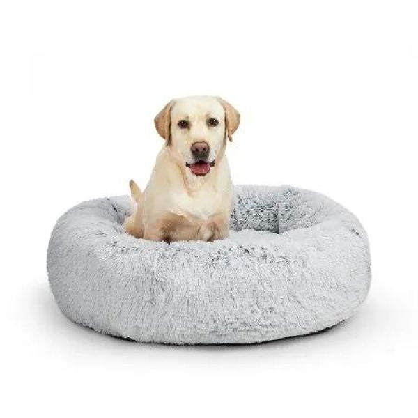 Pet Bed Cat Dog Donut Nest Calming M Charcoal Medium