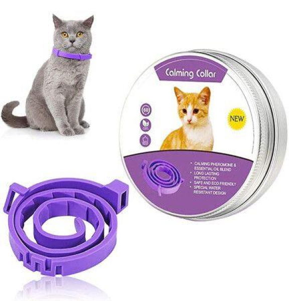 Pet Calming Collar: Relaxing Anxiety Reliever Eliminate Anxiety Collar For Small Cats (Length 38CM)