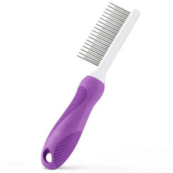 Pet Detangling Comb with Long And Short Stainless Steel Teeth for Removing Matted Fur Detangler Tool Accessories for Safe And Gentle DIY Pets Grooming