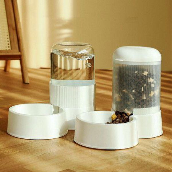 Pet Feeder And Water Gravity Automatic Dispenser Set 2.1L For Travel. Supply Feeder Water Dispenser For Dogs Cats.