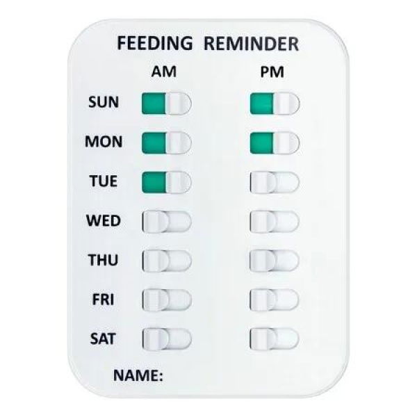 Pet Feeding Reminder Pet Feeding Reminder for Dogs Cats Pet Feed Reminder Magnetic or Double Sided Adhesive Prevent Overfeeding (2 Times)