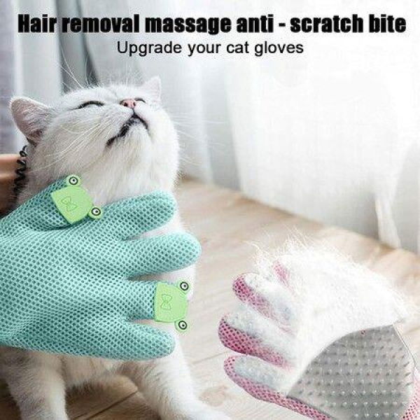 Pet Gloves For Cats To Float Hair Removal Dog Bath MassageGreenRight Hand