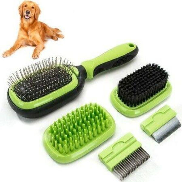 Pet Grooming Brush 5 In 1 Pet Massage Kit Dematting Comb For Dog And Cat