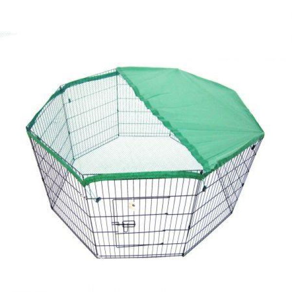 Pet Playpen Foldable Dog Cage 8 Panel 24 Inches With Cover