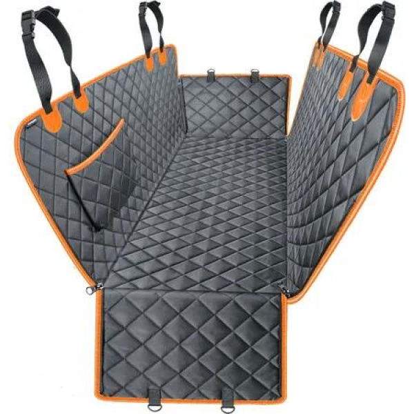 Pet Seat Cover Waterproof Hammock Nonslip Durable 600D Soft Dog Back Cars Trucks SUVs Orange Travel Safety Protector