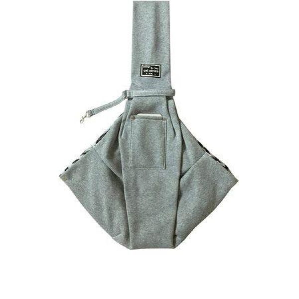 Pet Shoulder Bag Strap Comfortable Shoulder Bag Outdoor Pet Carry Bag Small Pet Strap With Mobile PocketGray