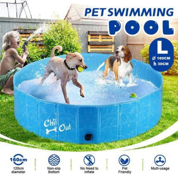 Pet Swimming Pool Dog Paddling Portable Bath Tub Foldable for Cat Pet L Size