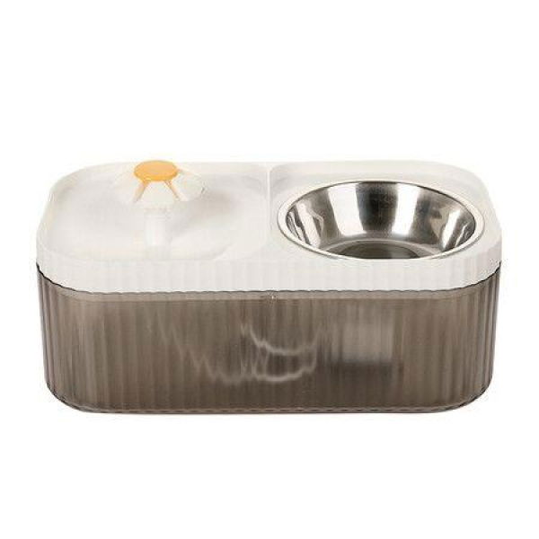 Pet Water Dispenser Small Flower Two-Bowl All-in-One Feeder Water Food Feeder