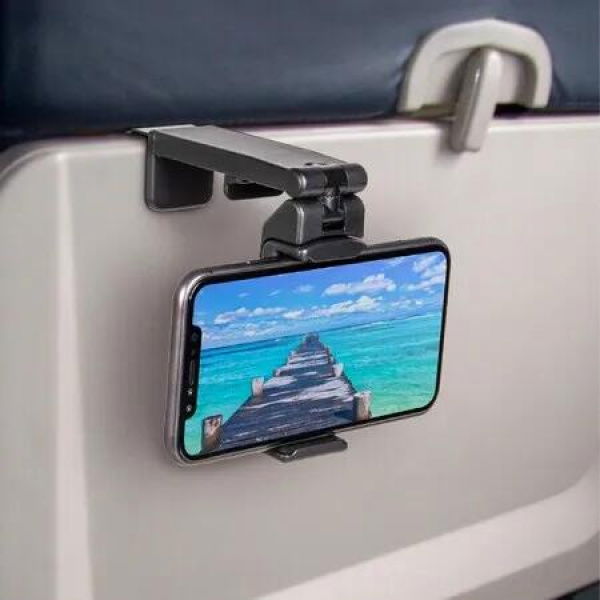 Phone Holder Airplane Mount Universal Flight Hands-Free Viewing Multi-Directional 360 Rotation Pocket Size Travel Essential Accessory Flying
