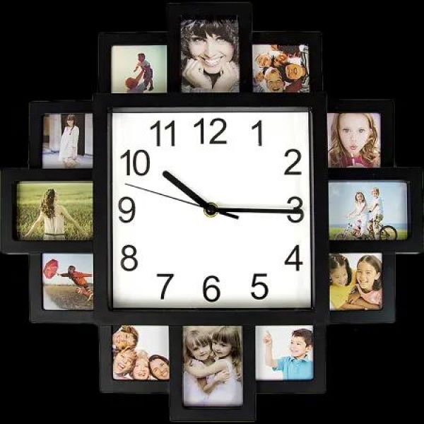 Photo Frame Clock Picture Collage 12Picture Display Photowall