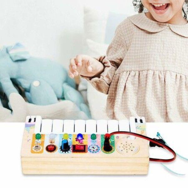 Piano with LED Lights Children's Electronic Switch Busy Board, Hearing Exercise, Music Enlightenment Montessori Educational Toy